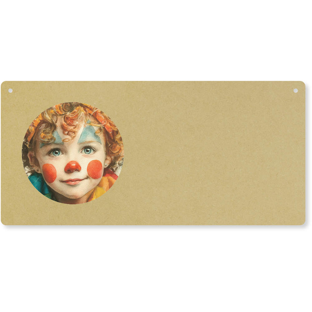 'Smiling Clown Boy' Large Wooden Wall Plaque / Door Sign (DP00071773)