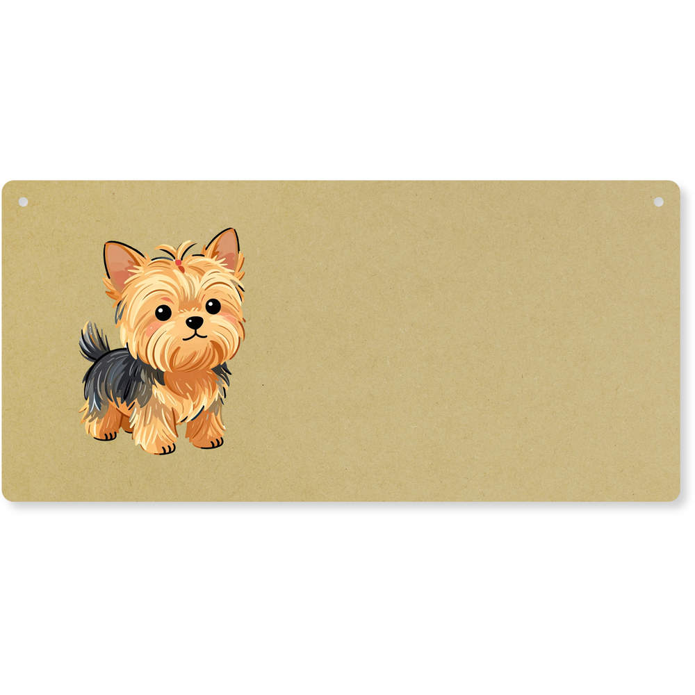 'Chibi Yorkshire Terrier' Large Wooden Wall Plaque / Door Sign (DP00074370)