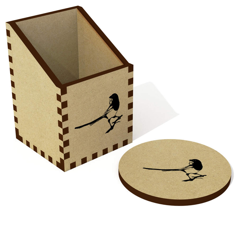 'Magpie With Ring' Desk Tidy / Pencil Holder (DT00003313)