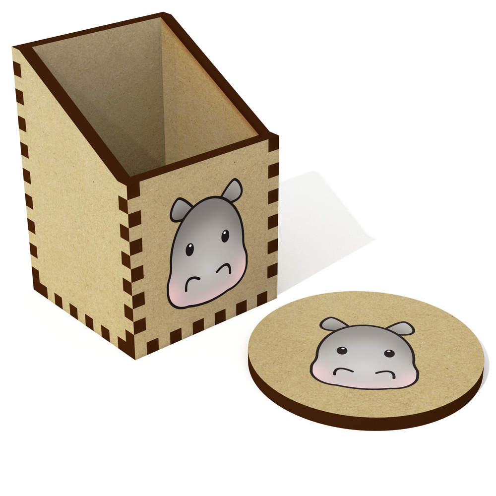 'Hippo Face' Desk Tidy / Pencil Holder (DT00072996)
