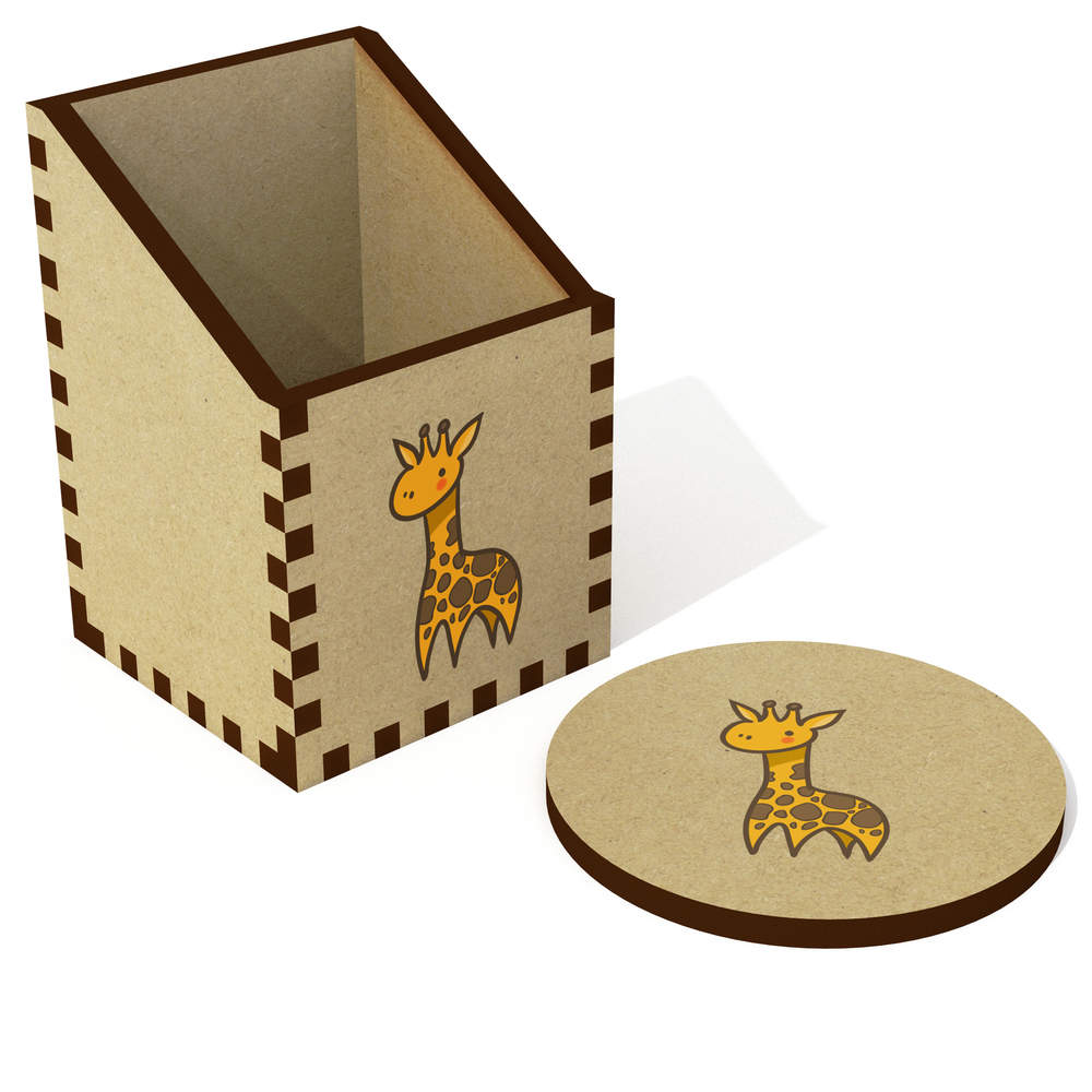'Giraffe' Wooden Desk Tidy / Pencil Holder - Desktop Organiser for Pens, Pencils, Brushes and Office Supplies (DT00089564)