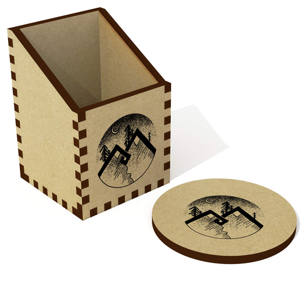 'Stylised Mountains' Desk Tidy / Pencil Holder (DT00091432)