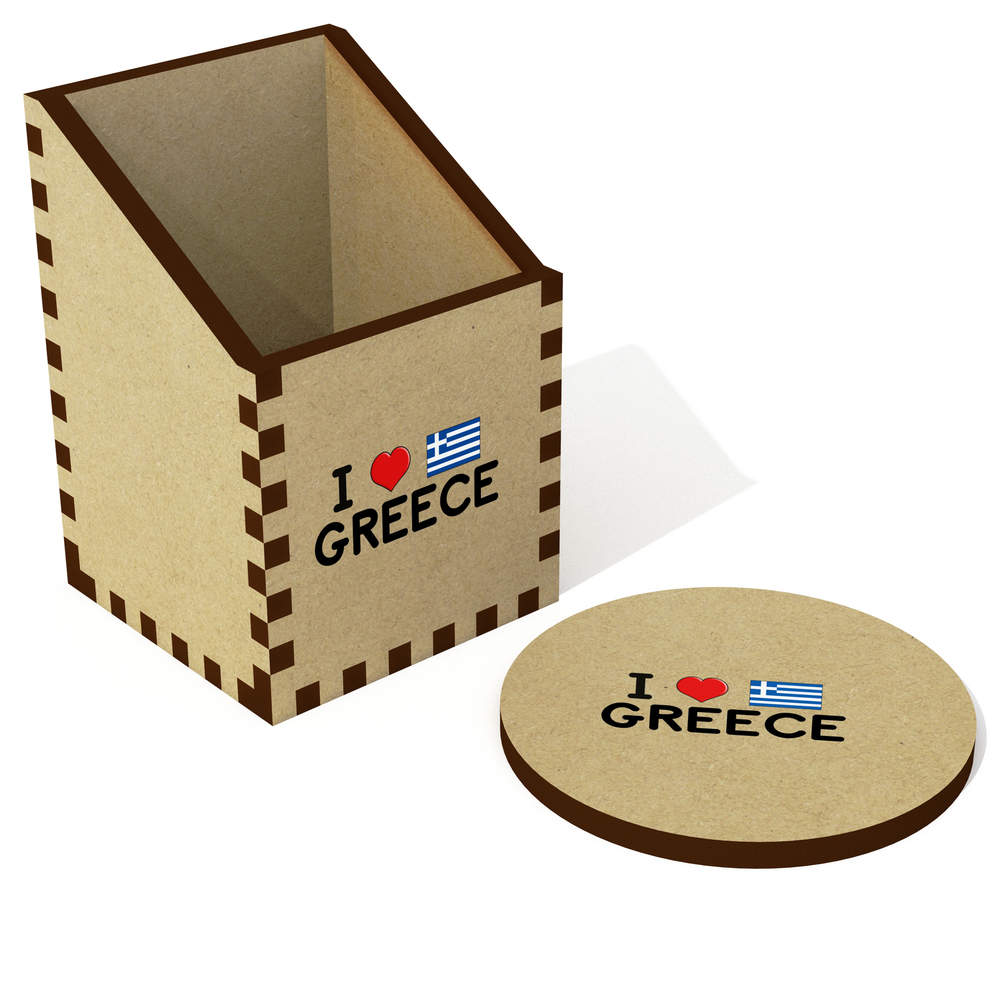 'I Love Greece' Desk Tidy / Pencil Holder (DT00098083)