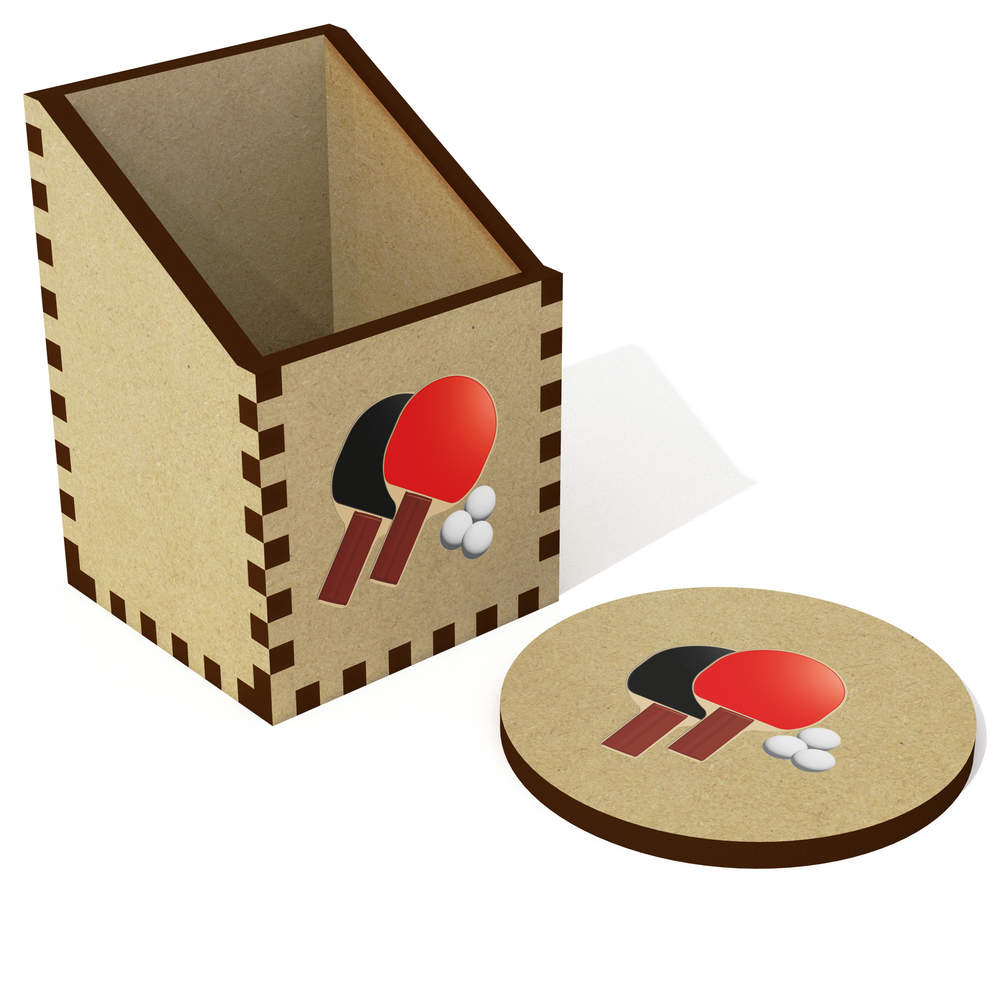 'Ping Pong Paddles and Balls' Desk Tidy / Pencil Holder (DT00101942)