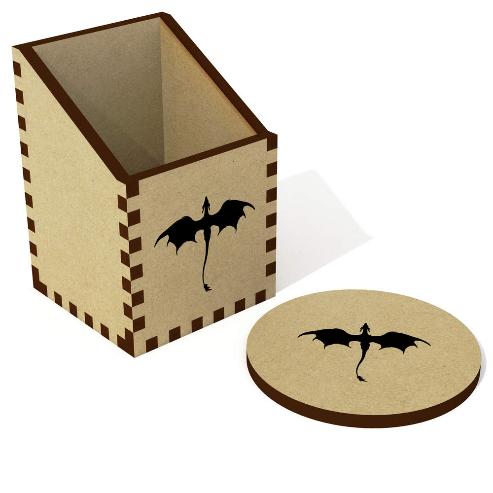 'Flying Dragon Silhouette' Desk Tidy / Pencil Holder (DT00108971)
