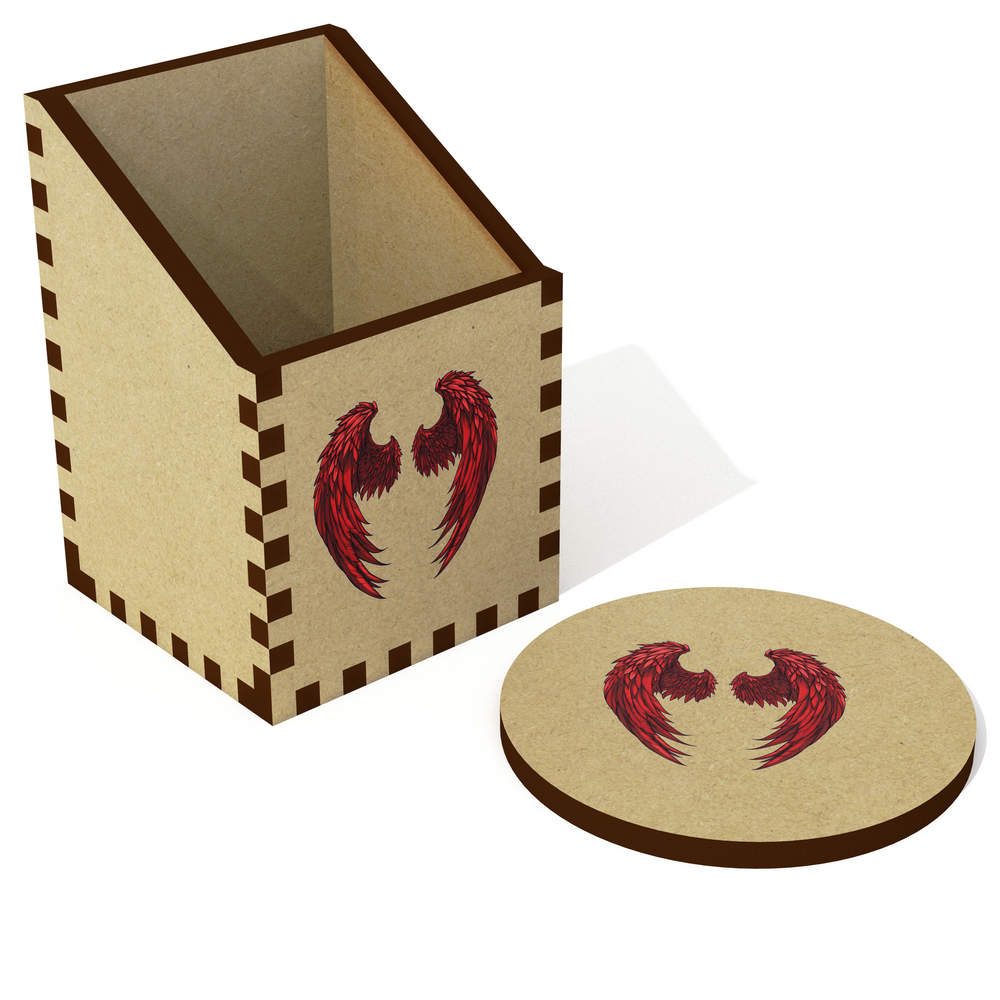 'Red Angel Wings' Desk Tidy / Pencil Holder (DT00113936)