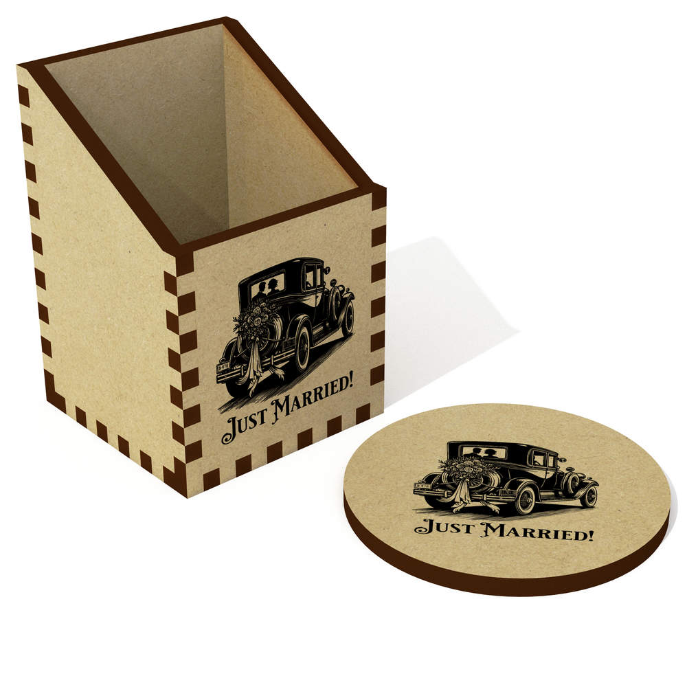 'Vintage Wedding Car' Desk Tidy / Pencil Holder (DT00114243)