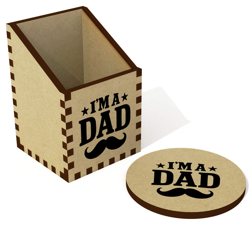 ' I'm a Dad Moustache Design' Desk Tidy / Pencil Holder (DT00115102)
