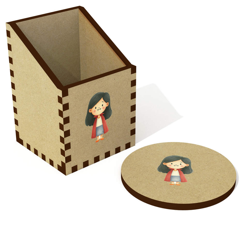 'Cute Vampire Girl' Desk Tidy / Pencil Holder (DT00115341)