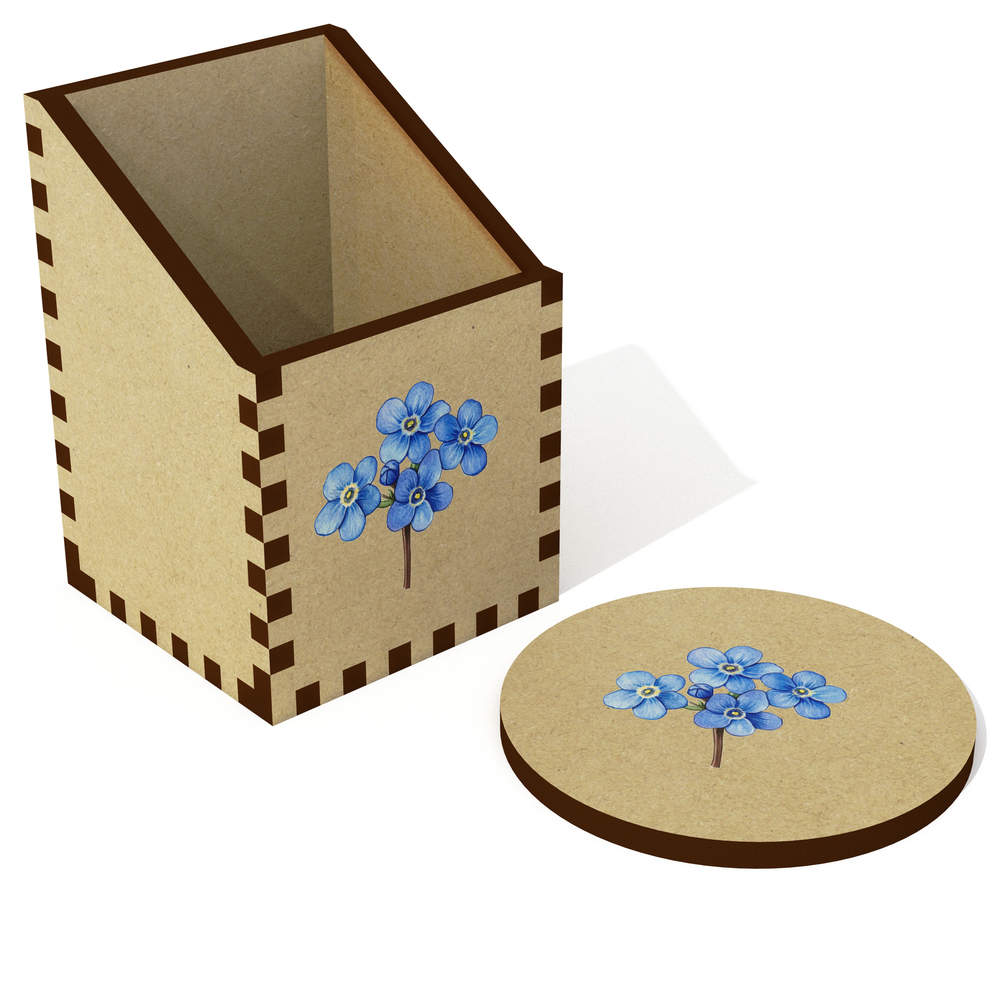 'Forget Me Not Flowers' Desk Tidy / Pencil Holder (DT00115757)