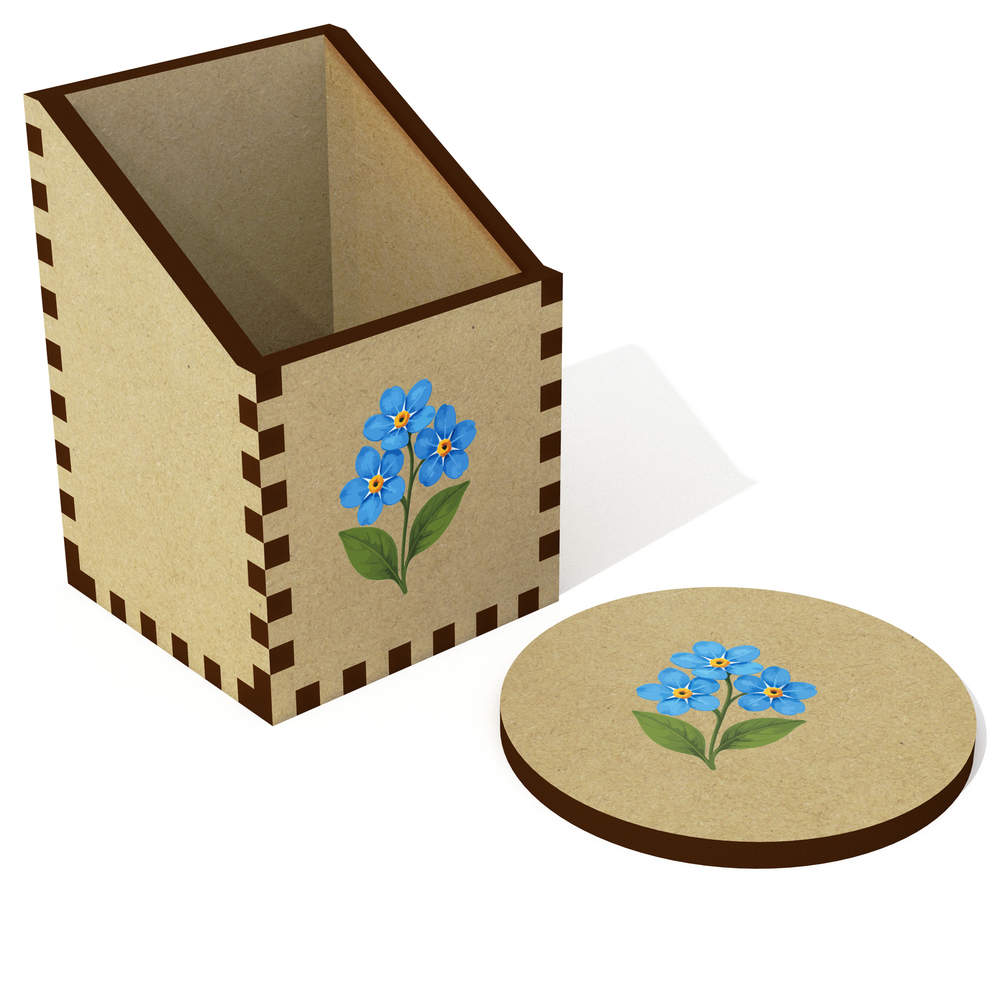 'Three Forget Me Not Flowers' Desk Tidy / Pencil Holder (DT00116890)