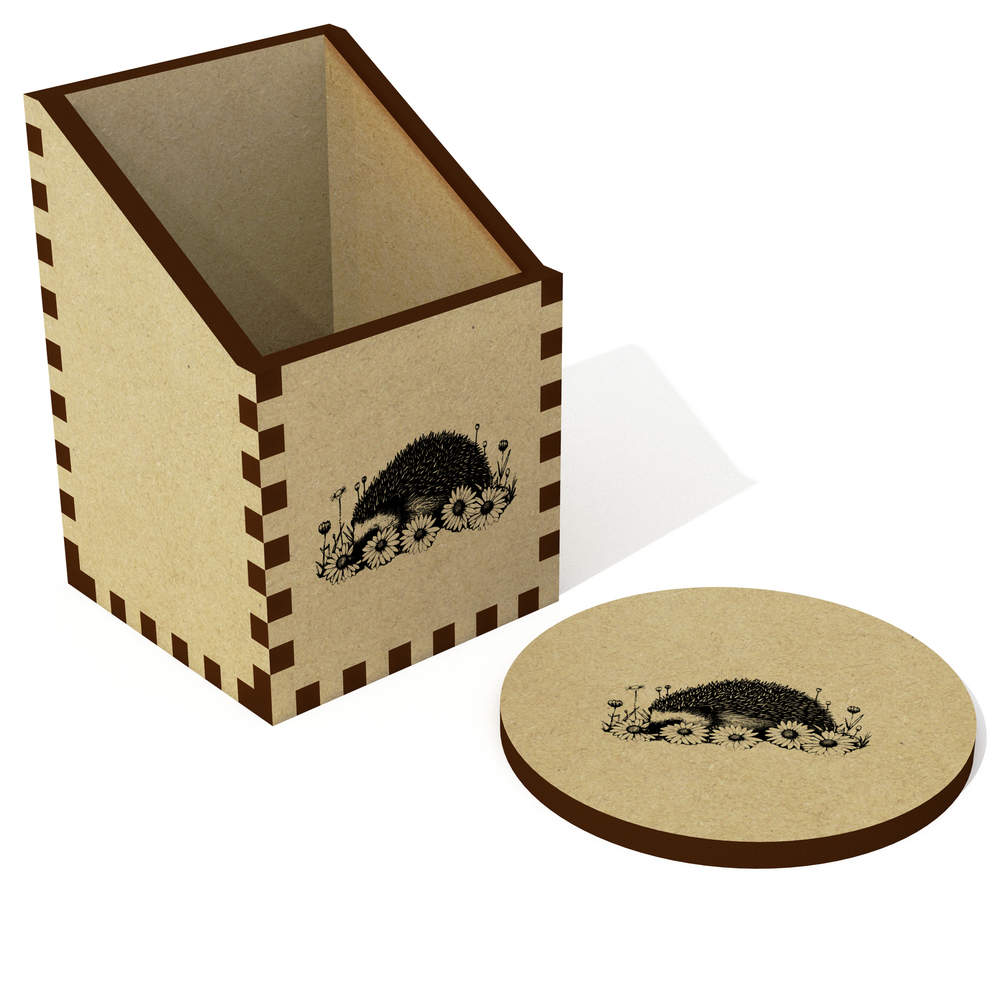 'Hedgehog Sleeping with Flowers' Desk Tidy / Pencil Holder (DT00117273)
