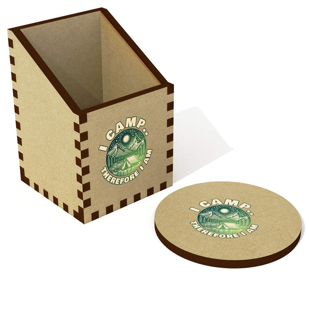 'Cool Camping Emblem' Desk Tidy / Pencil Holder (DT00117457)