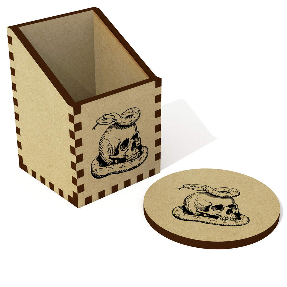 'Snake with Human Skull' Desk Tidy / Pencil Holder (DT00117763)
