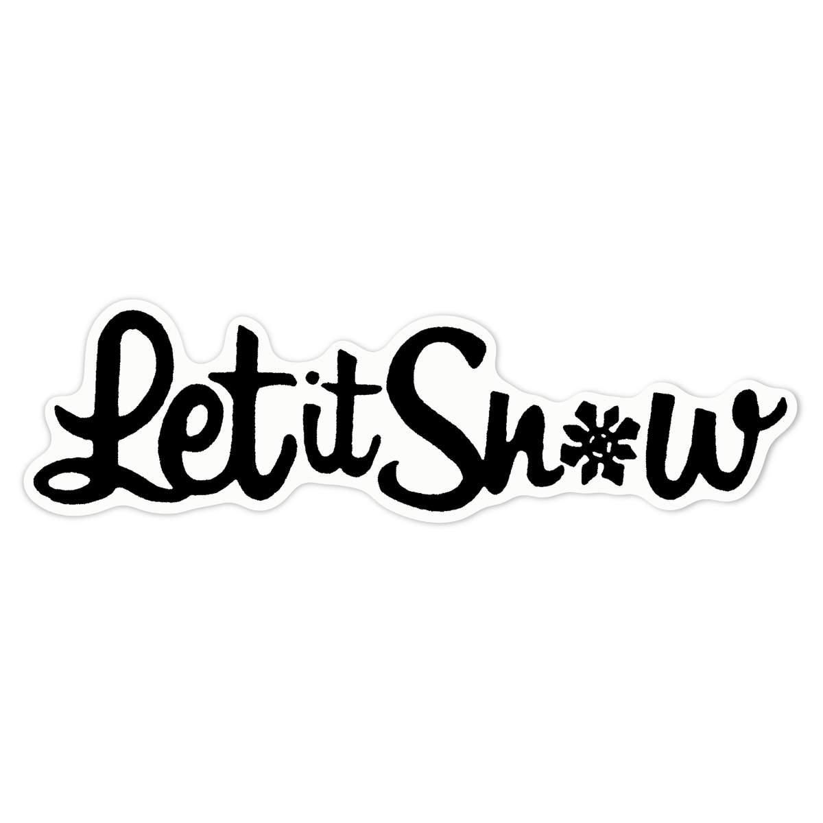 'Let It Snow' Vinyl Decal Sticker - White, 21cm - Waterproof Permanent Graphic for Cars, Windows, Bins and Smooth Surfaces (DW00001723)