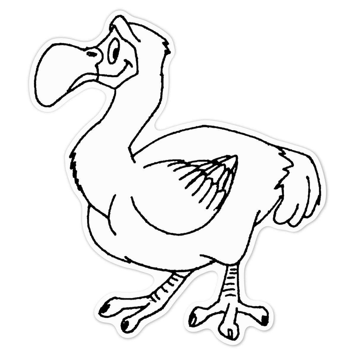 'Dodo Bird' Vinyl Decal Sticker - White, 21cm - Waterproof Permanent Graphic for Cars, Windows, Bins and Smooth Surfaces (DW00026591)