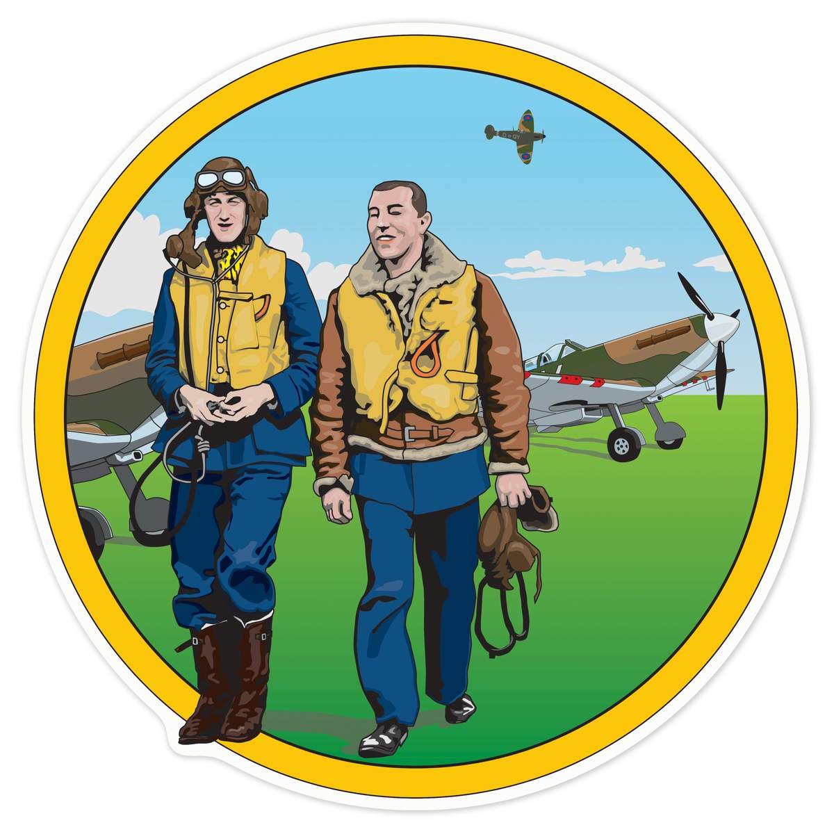 'WW2 Pilots' White Premium Vinyl Decal Sticker – Waterproof, Durable & Easy to Apply - For Car Bumpers, Windows, Bins & More - Large (210mm) (DW00027127)