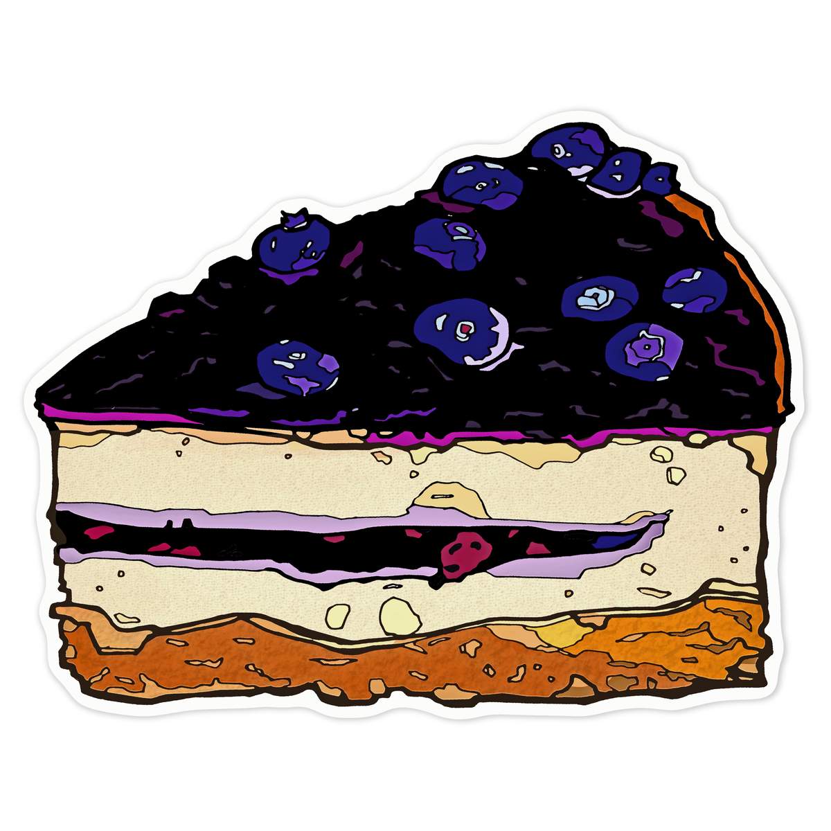 'Blueberry Cheesecake' White Premium Vinyl Decal Sticker – Waterproof, Durable & Easy to Apply - For Car Bumpers, Windows, Bins & More - Large (210mm) (DW00036147)