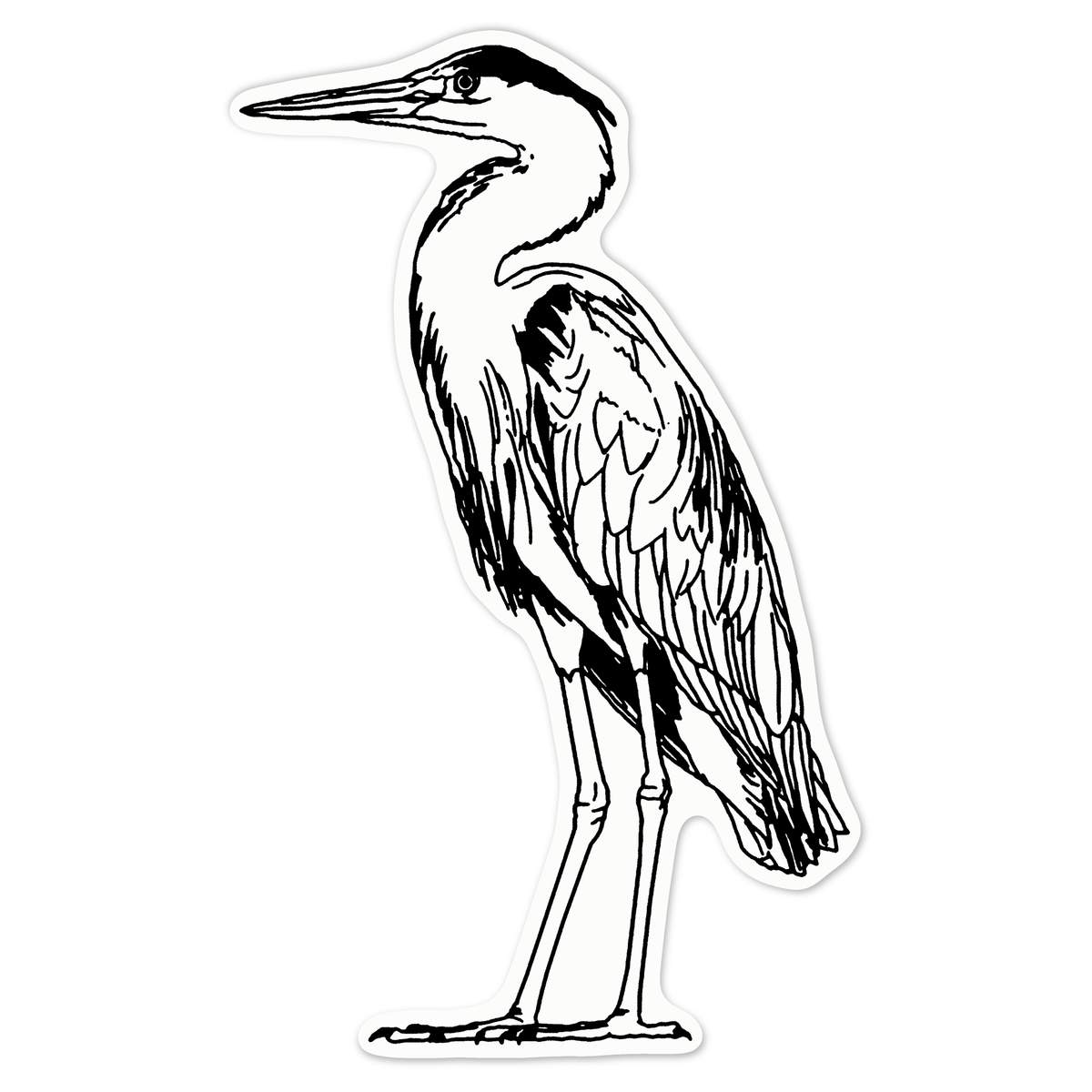 'Heron' White Premium Vinyl Decal Sticker – Waterproof, Durable & Easy to Apply - For Car Bumpers, Windows, Bins & More - Large (210mm) (DW00045067)