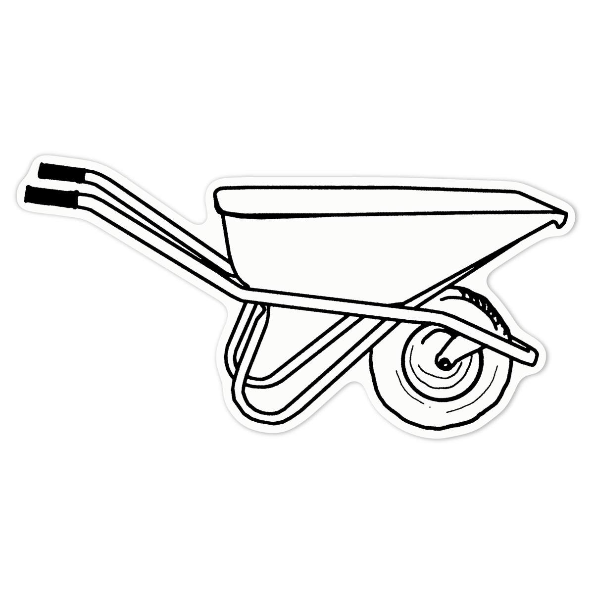 'Wheelbarrow' White Premium Vinyl Decal Sticker – Waterproof, Durable & Easy to Apply - For Car Bumpers, Windows, Bins & More - Large (210mm) (DW00045083)