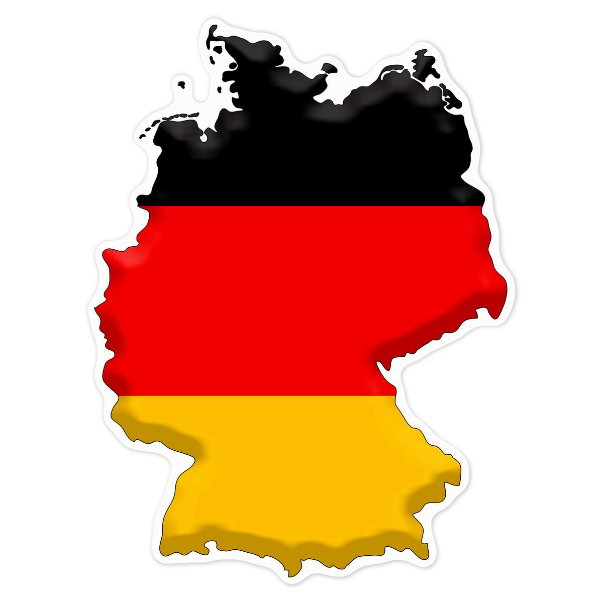 'Germany Country' White Premium Vinyl Decal Sticker – Waterproof, Durable & Easy to Apply - For Car Bumpers, Windows, Bins & More - Large (210mm) (DW00065883)