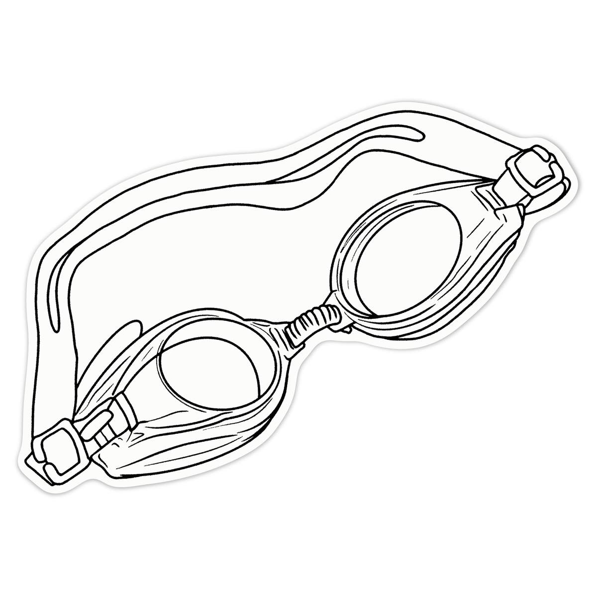 'Swimming Goggles' White Premium Vinyl Decal Sticker – Waterproof, Durable & Easy to Apply - For Car Bumpers, Windows, Bins & More - Large (210mm) (DW00069979)