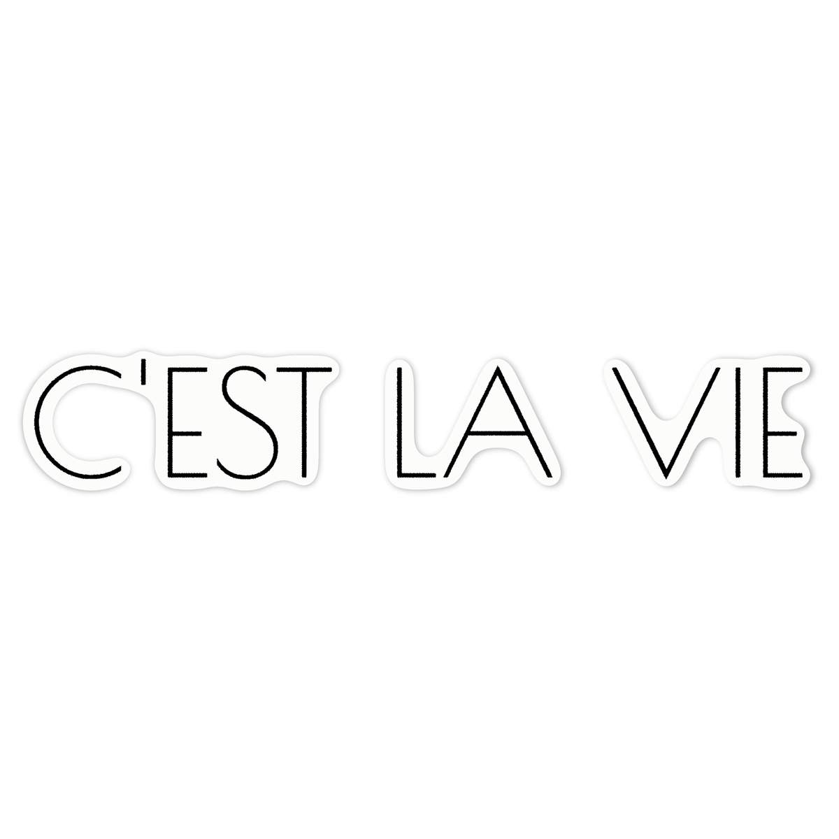 'C'est la Vie' Vinyl Decal Sticker - White, 21cm - Waterproof Permanent Graphic for Cars, Windows, Bins and Smooth Surfaces (DW00083698)