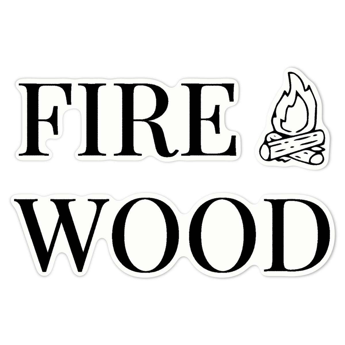 'Firewood' White Premium Vinyl Decal Sticker – Waterproof, Durable & Easy to Apply - For Car Bumpers, Windows, Bins & More - Large (210mm) (DW00085562)