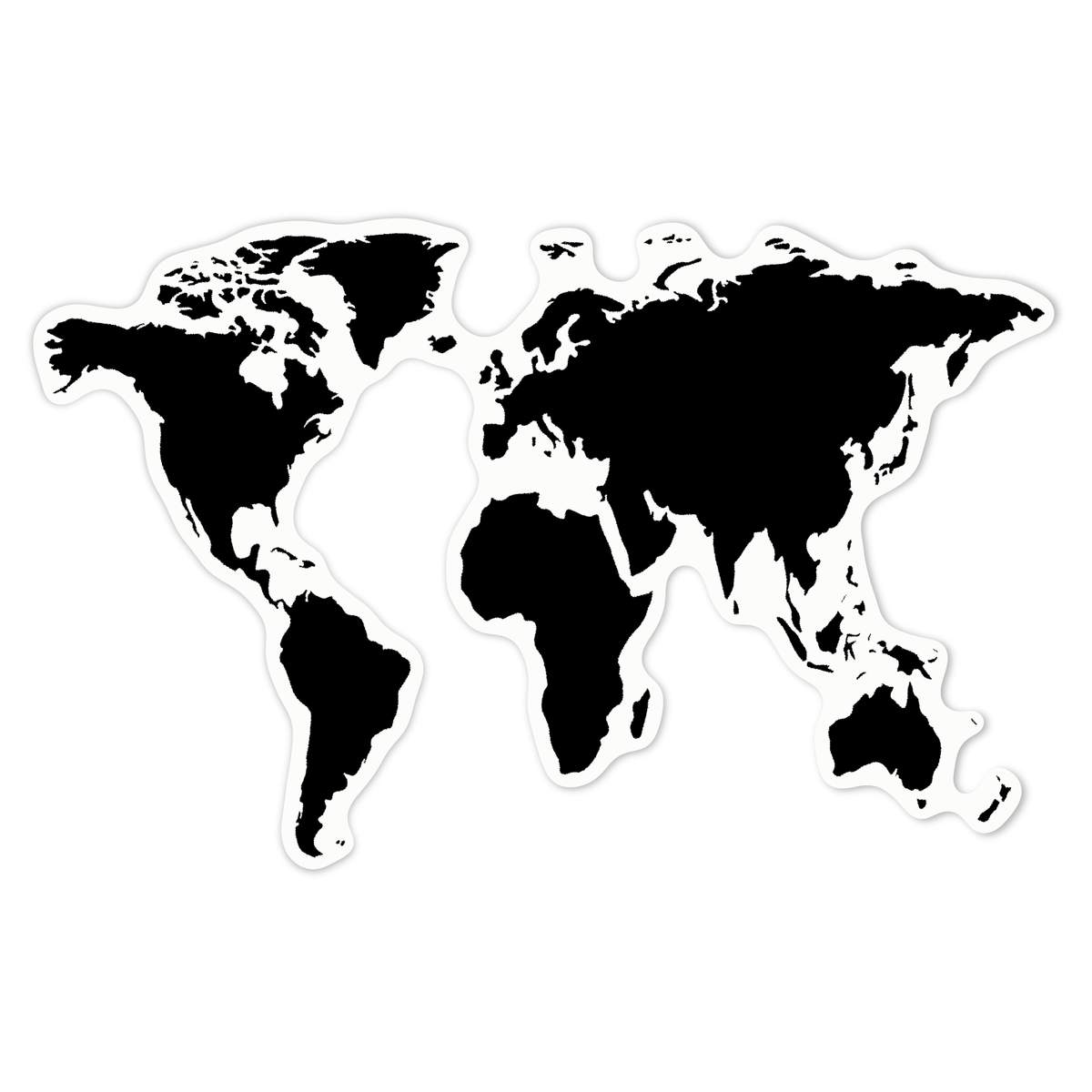 'World Map' White Premium Vinyl Decal Sticker – Waterproof, Durable & Easy to Apply - For Car Bumpers, Windows, Bins & More - Large (210mm) (DW00108418)