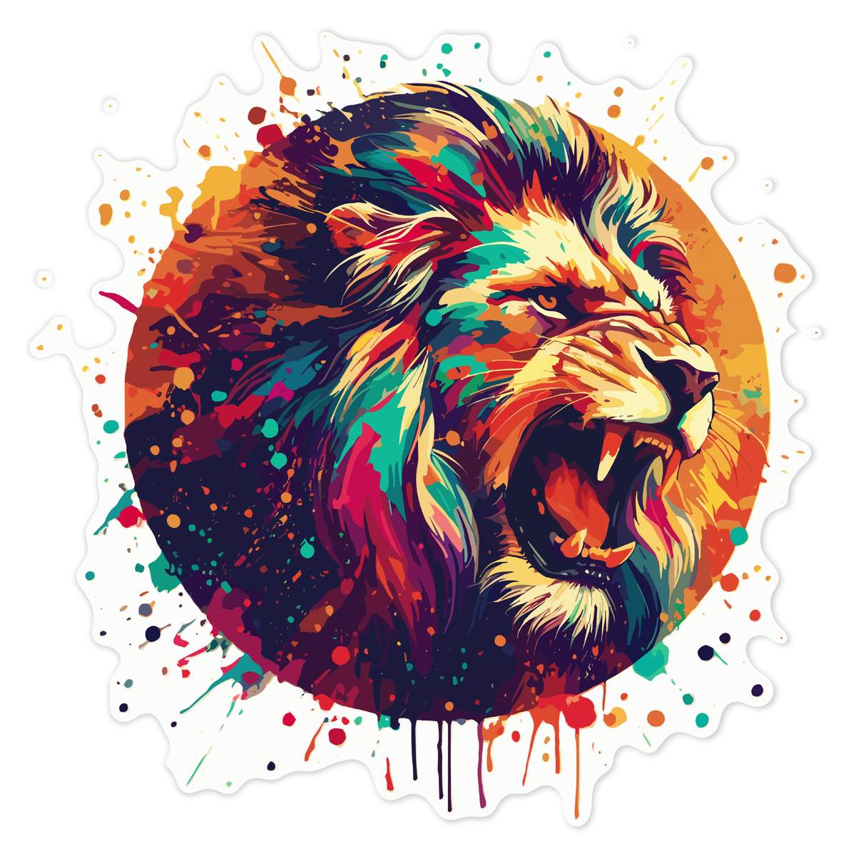 'Roaring Lion' White Premium Vinyl Decal Sticker – Waterproof, Durable & Easy to Apply - For Car Bumpers, Windows, Bins & More - Large (210mm) (DW00116146)