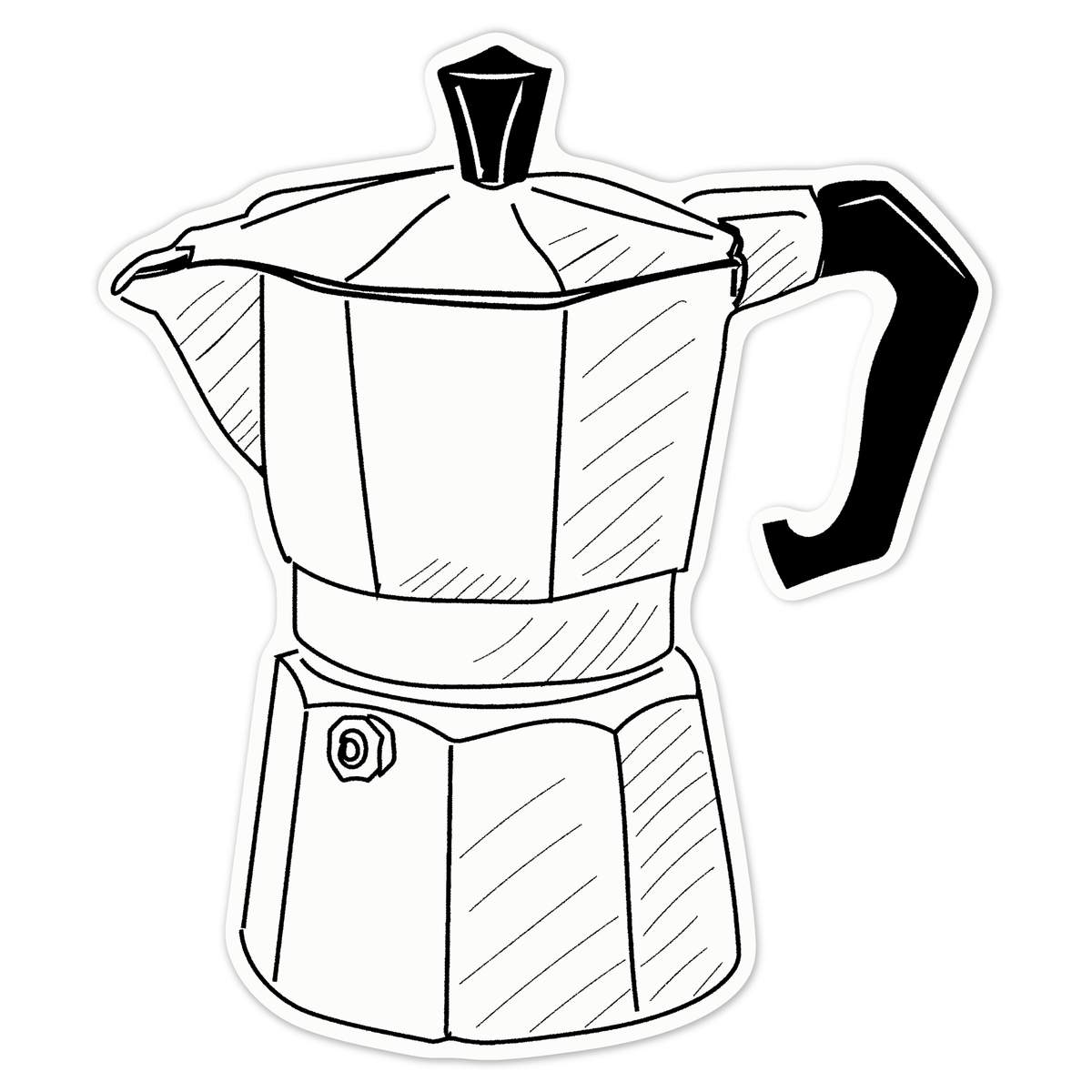 'Coffee Machine' White Premium Vinyl Decal Sticker – Waterproof, Durable & Easy to Apply - For Car Bumpers, Windows, Bins & More - Large (210mm) (DW00126110)
