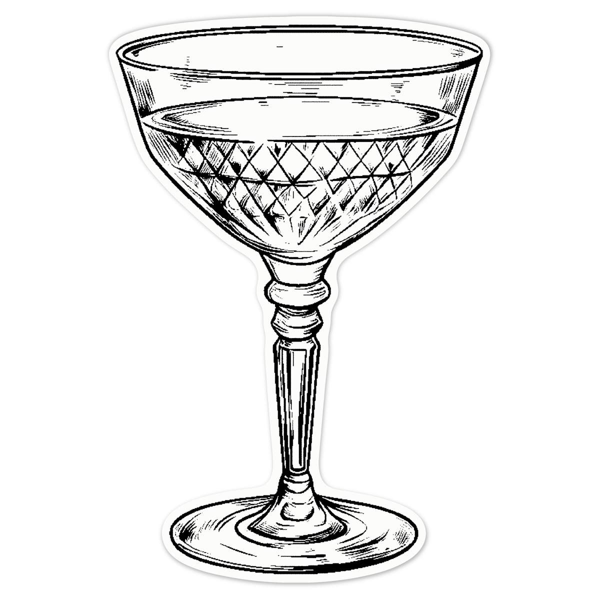 'Wine Glass' White Premium Vinyl Decal Sticker – Waterproof, Durable & Easy to Apply - For Car Bumpers, Windows, Bins & More - Large (210mm) (DW00129538)