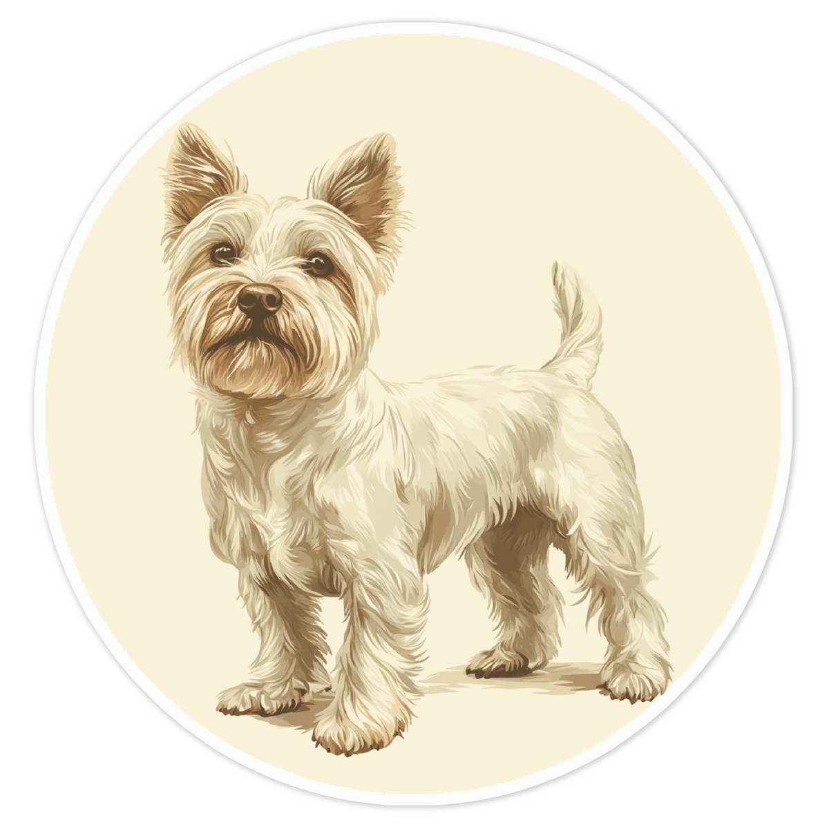'Westie Dog Standing' White Premium Vinyl Decal Sticker – Waterproof, Durable & Easy to Apply - For Car Bumpers, Windows, Bins & More - Large (210mm) (DW00134038)