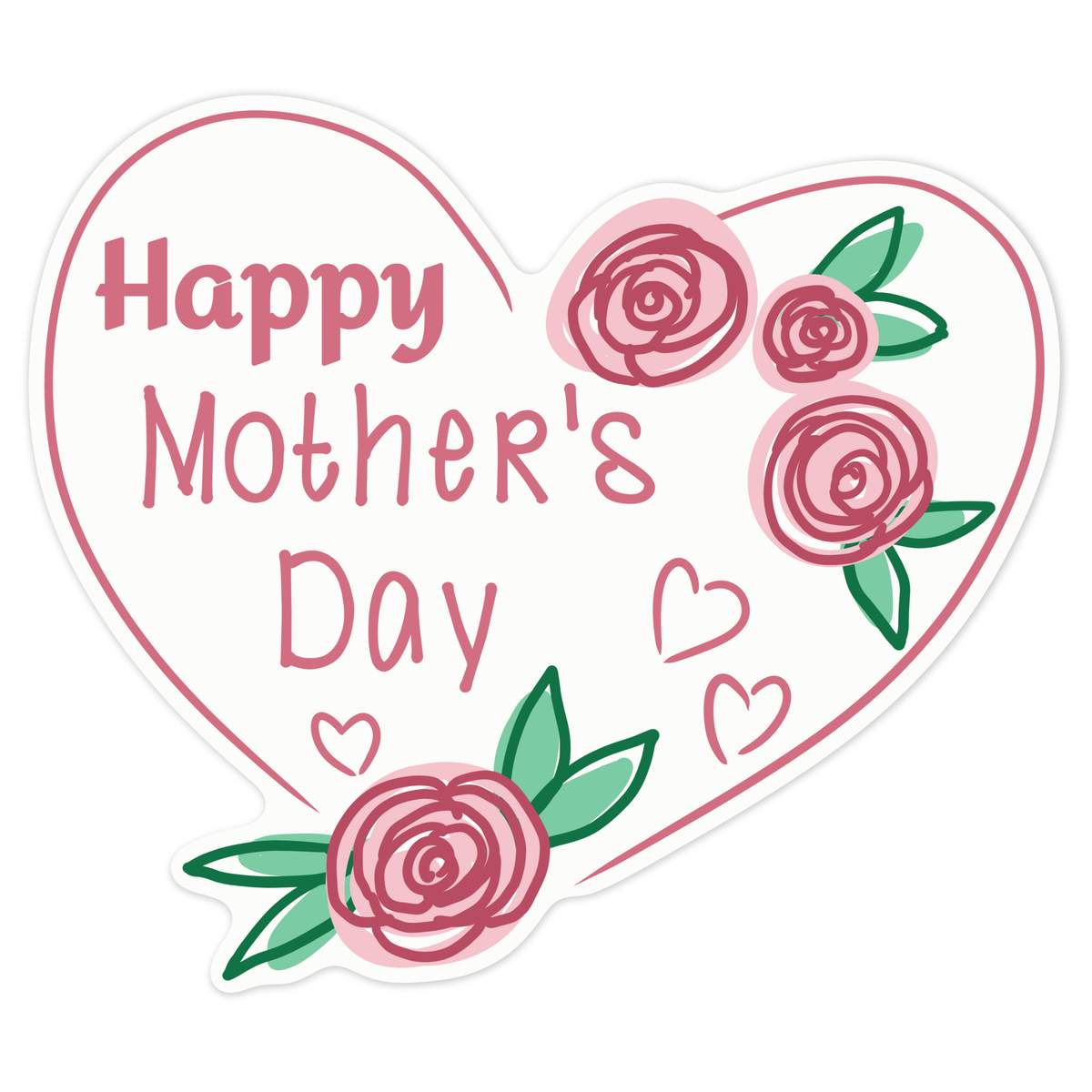 'Happy Mother's Day' White Premium Vinyl Decal Sticker – Waterproof, Durable & Easy to Apply - For Car Bumpers, Windows, Bins & More - Large (210mm) (DW00137922)