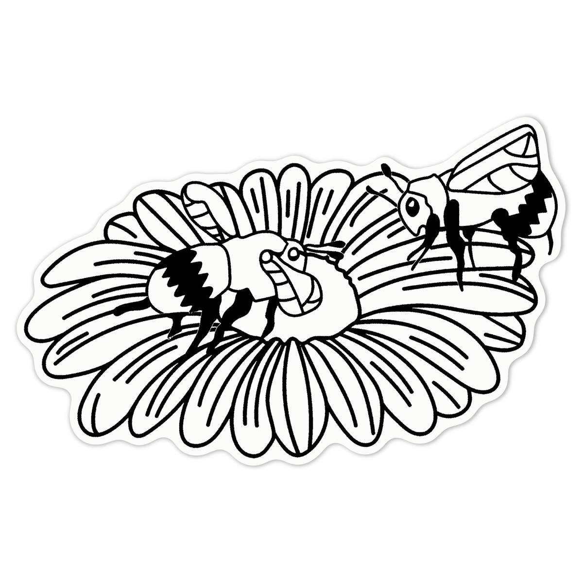 'Daisy & Bees' White Premium Vinyl Decal Sticker – Waterproof, Durable & Easy to Apply - For Car Bumpers, Windows, Bins & More - Large (210mm) (DW00152234)