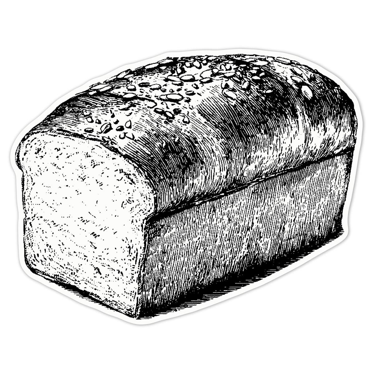 'Bread Loaf' White Premium Vinyl Decal Sticker – Waterproof, Durable & Easy to Apply - For Car Bumpers, Windows, Bins & More - Large (210mm) (DW00175697)
