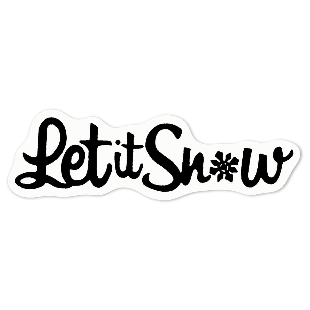 'Let It Snow' White Premium Vinyl Decal Sticker – Waterproof, Durable & Easy to Apply - For Car Bumpers, Windows, Bins & More - Medium (100mm) (DW00001722)