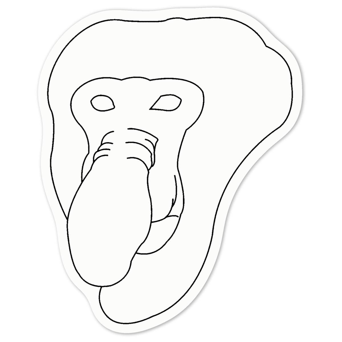 'Proboscis Monkey' White Premium Vinyl Decal Sticker – Waterproof, Durable & Easy to Apply - For Car Bumpers, Windows, Bins & More - Medium (100mm) (DW00002298)