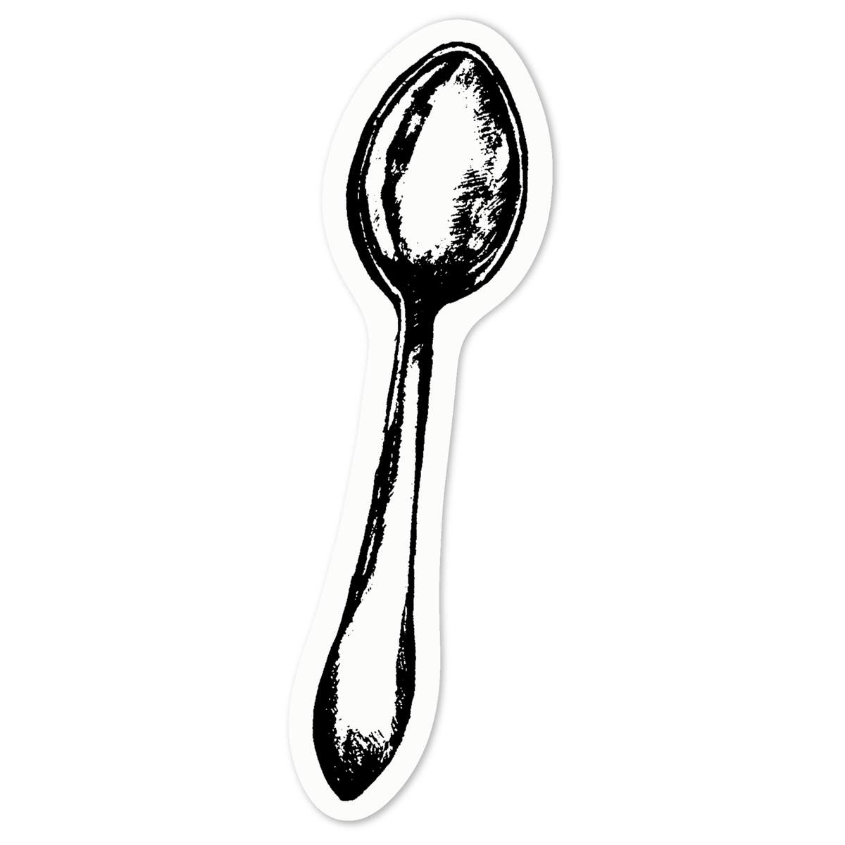 'Teaspoon' White Premium Vinyl Decal Sticker – Waterproof, Durable & Easy to Apply - For Car Bumpers, Windows, Bins & More - Medium (100mm) (DW00009146)