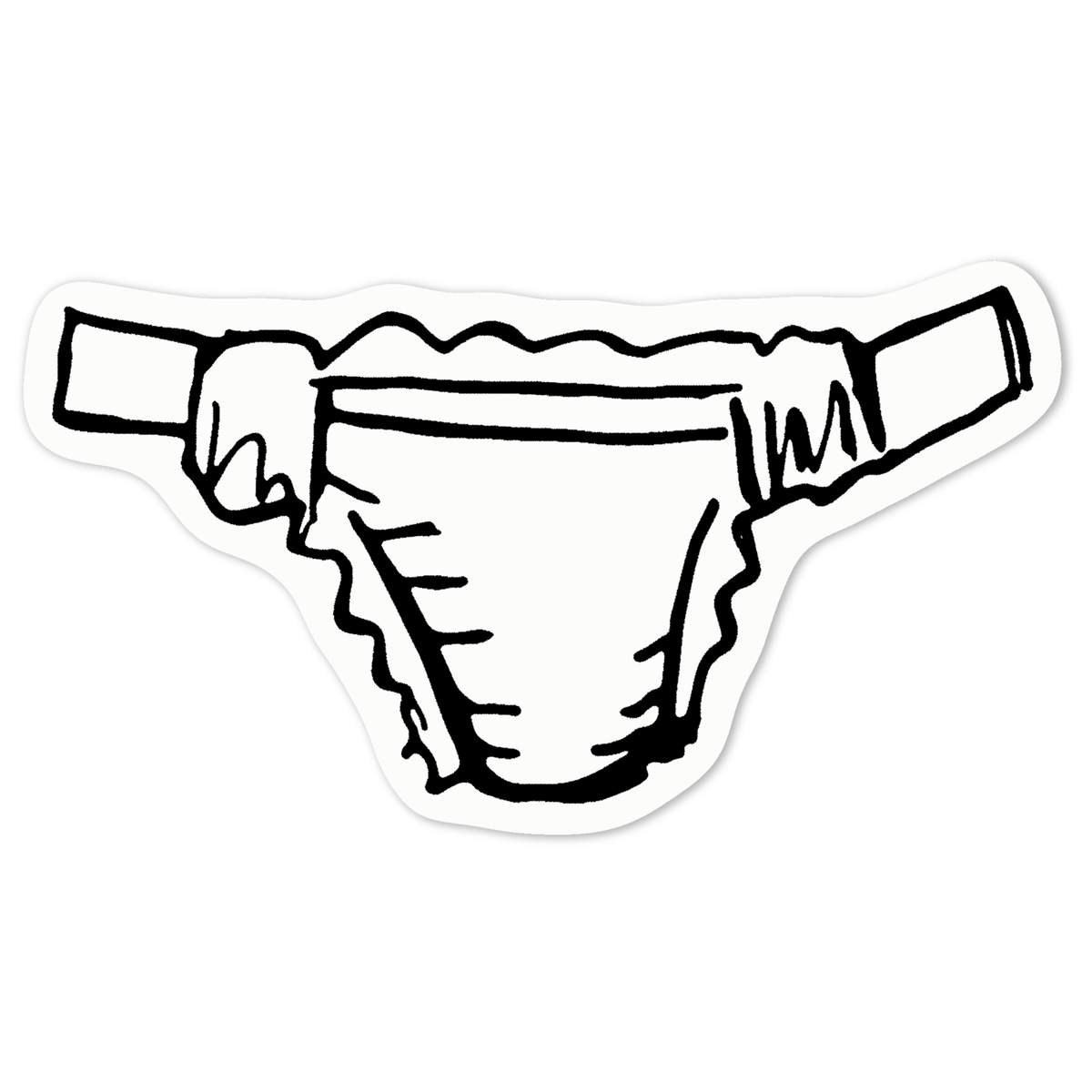 'Baby Nappy' White Premium Vinyl Decal Sticker – Waterproof, Durable & Easy to Apply - For Car Bumpers, Windows, Bins & More - Medium (100mm) (DW00015646)