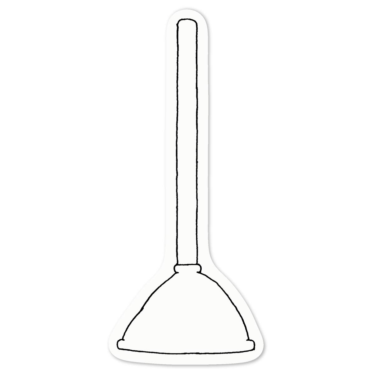 'Toilet Plunger' White Premium Vinyl Decal Sticker – Waterproof, Durable & Easy to Apply - For Car Bumpers, Windows, Bins & More - Medium (100mm) (DW00015954)