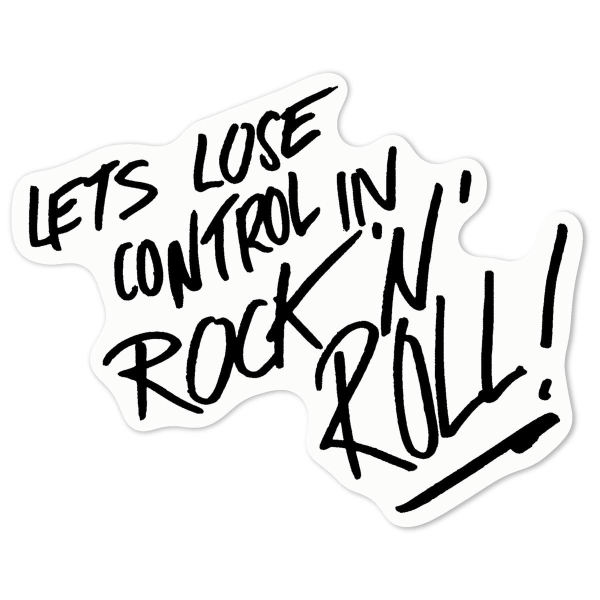 'Rock & Roll' White Premium Vinyl Decal Sticker – Waterproof, Durable & Easy to Apply - For Car Bumpers, Windows, Bins & More - Medium (100mm) (DW00017158)