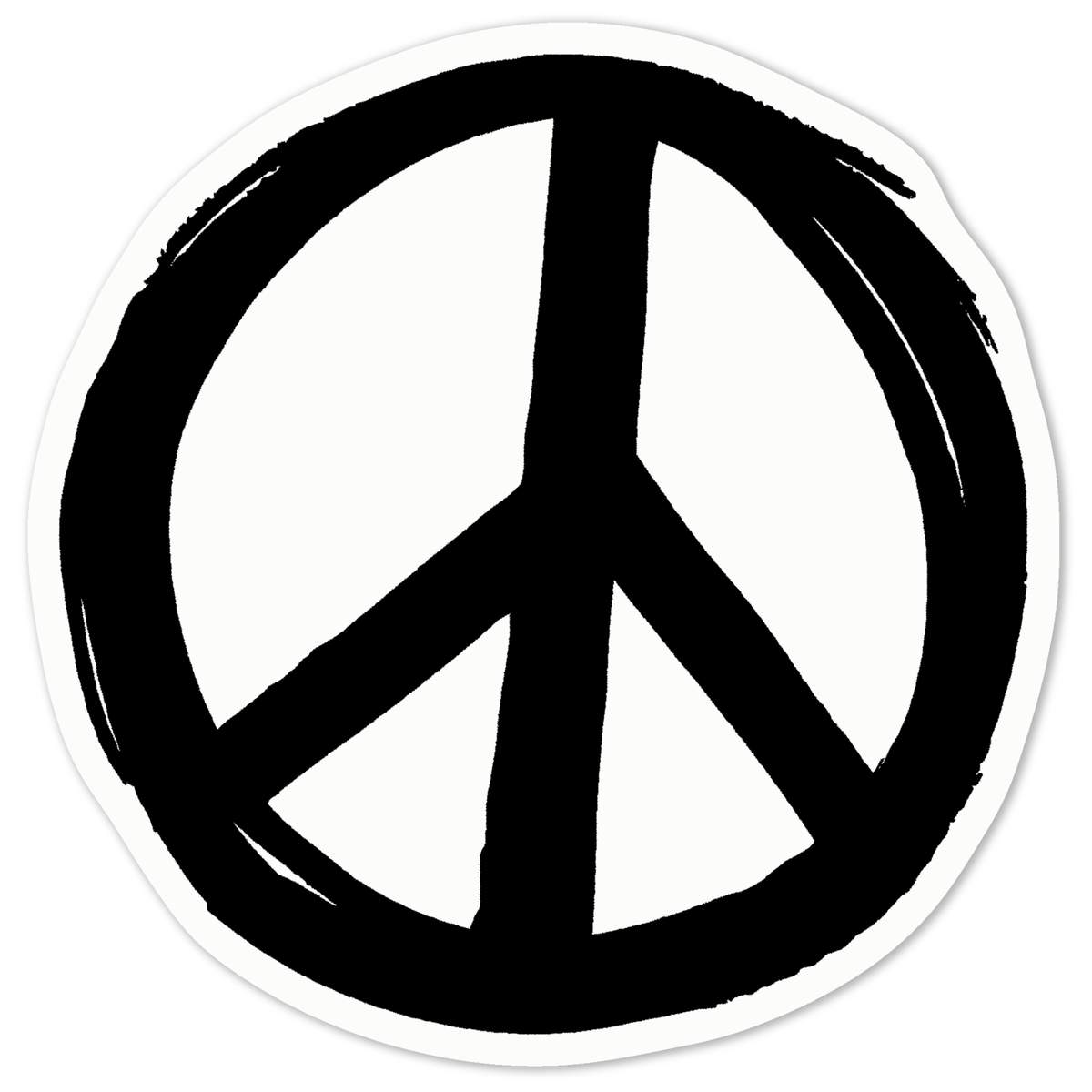 'Peace Sign' White Premium Vinyl Decal Sticker – Waterproof, Durable & Easy to Apply - For Car Bumpers, Windows, Bins & More - Medium (100mm) (DW00017250)