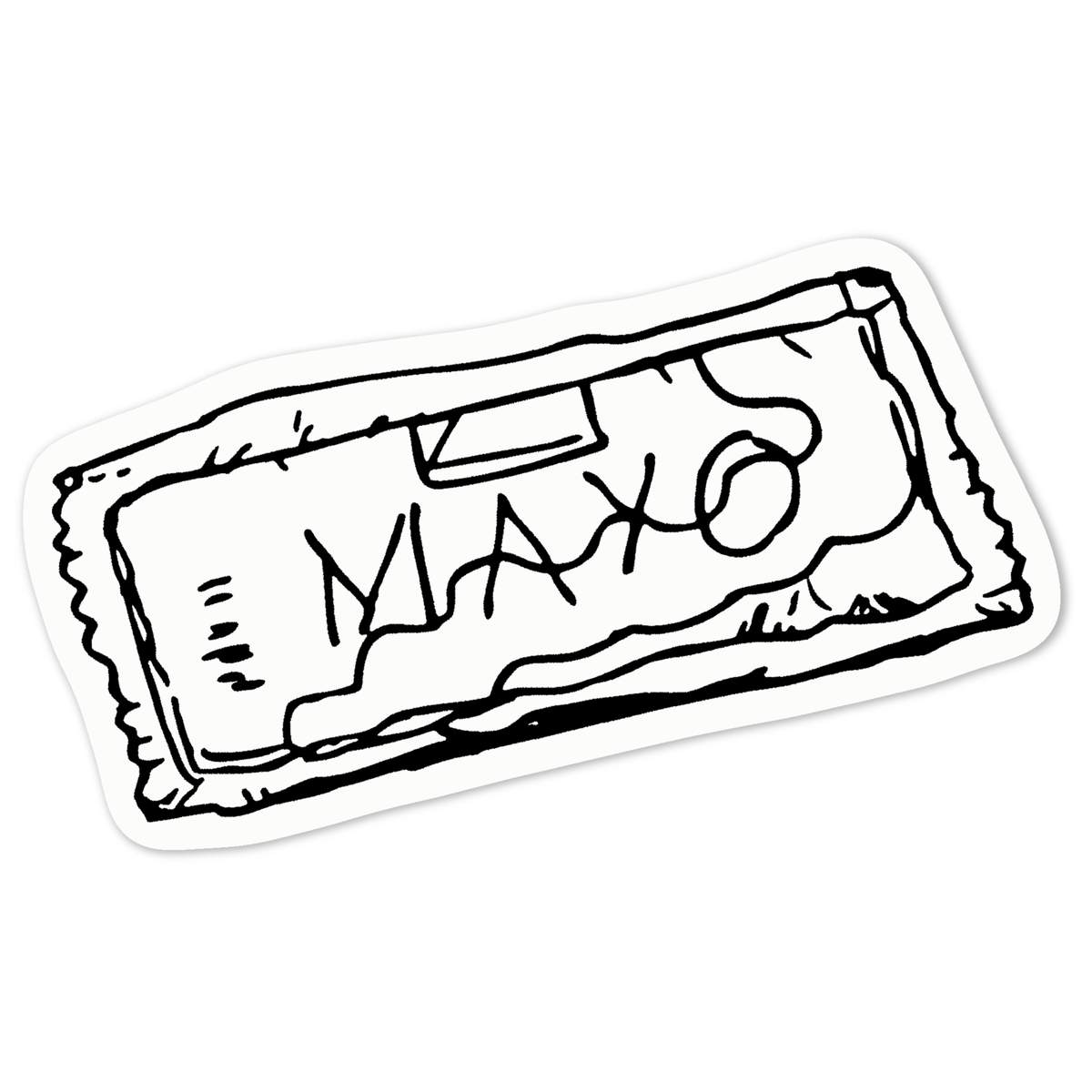 'Mayonnaise Sachet' White Premium Vinyl Decal Sticker – Waterproof, Durable & Easy to Apply - For Car Bumpers, Windows, Bins & More - Medium (100mm) (DW00017878)