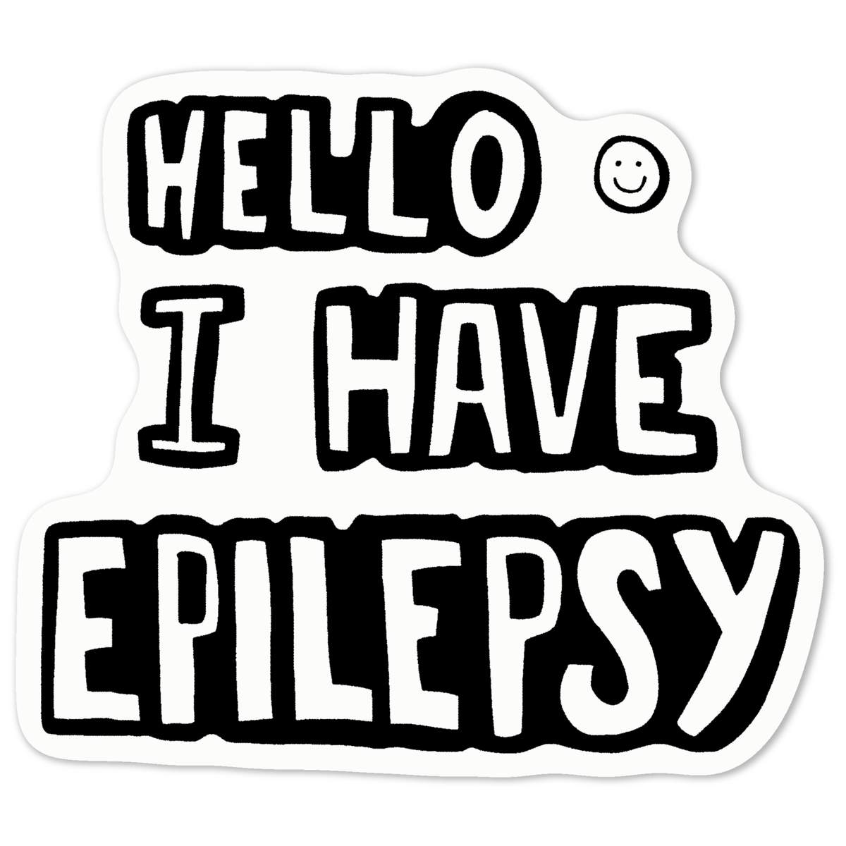 'Epilepsy Greeting' White Premium Vinyl Decal Sticker – Waterproof, Durable & Easy to Apply - For Car Bumpers, Windows, Bins & More - Medium (100mm) (DW00019158)