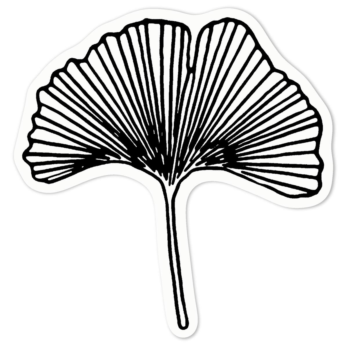 'Ginkgo Leaf' White Premium Vinyl Decal Sticker – Waterproof, Durable & Easy to Apply - For Car Bumpers, Windows, Bins & More - Medium (100mm) (DW00023322)