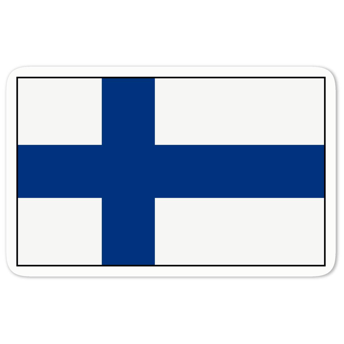 'Finland Flag' White Premium Vinyl Decal Sticker – Waterproof, Durable & Easy to Apply - For Car Bumpers, Windows, Bins & More - Medium (100mm) (DW00033022)