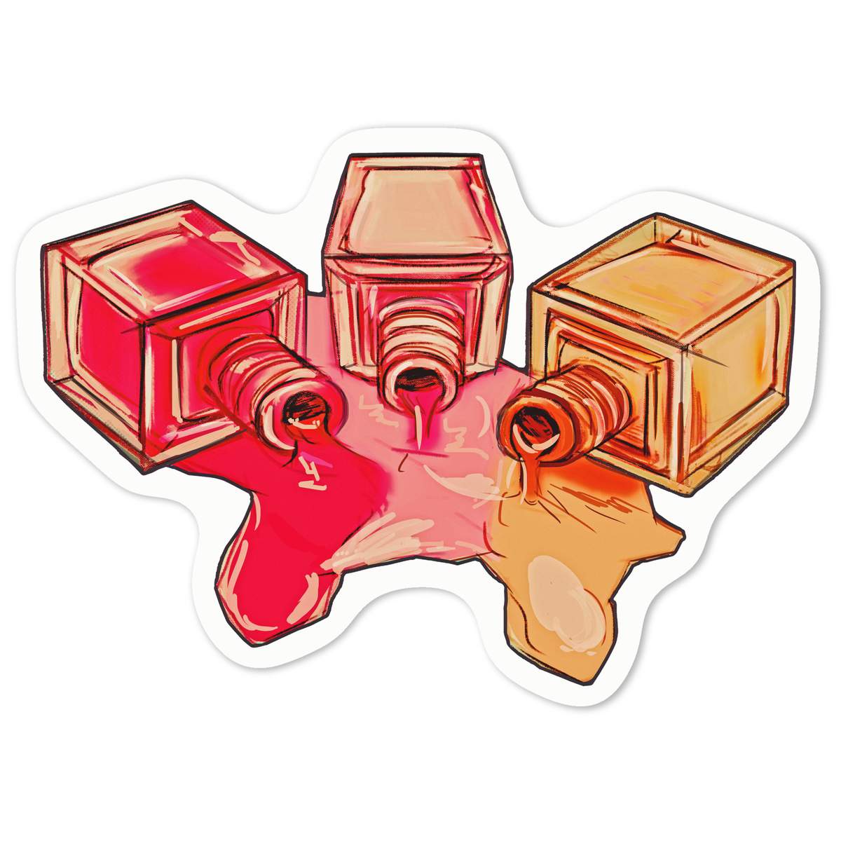 'Spilt Nail Polish' White Premium Vinyl Decal Sticker – Waterproof, Durable & Easy to Apply - For Car Bumpers, Windows, Bins & More - Medium (100mm) (DW00034822)