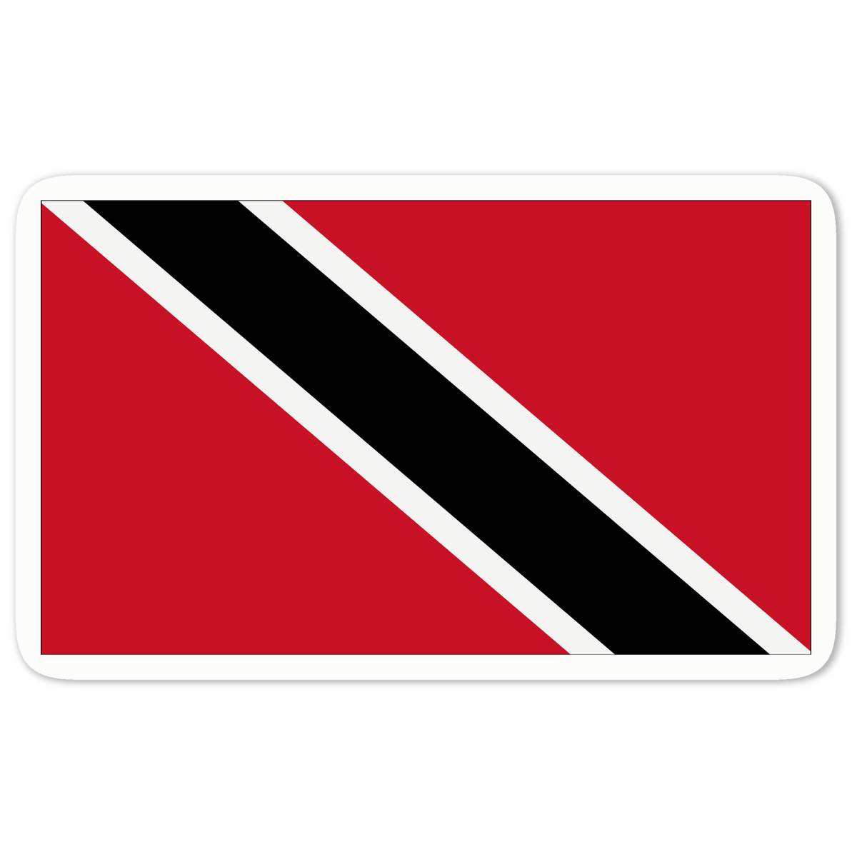 'Trinidad & Tobago Flag' White Premium Vinyl Decal Sticker – Waterproof, Durable & Easy to Apply - For Car Bumpers, Windows, Bins & More - Medium (100mm) (DW00035190)