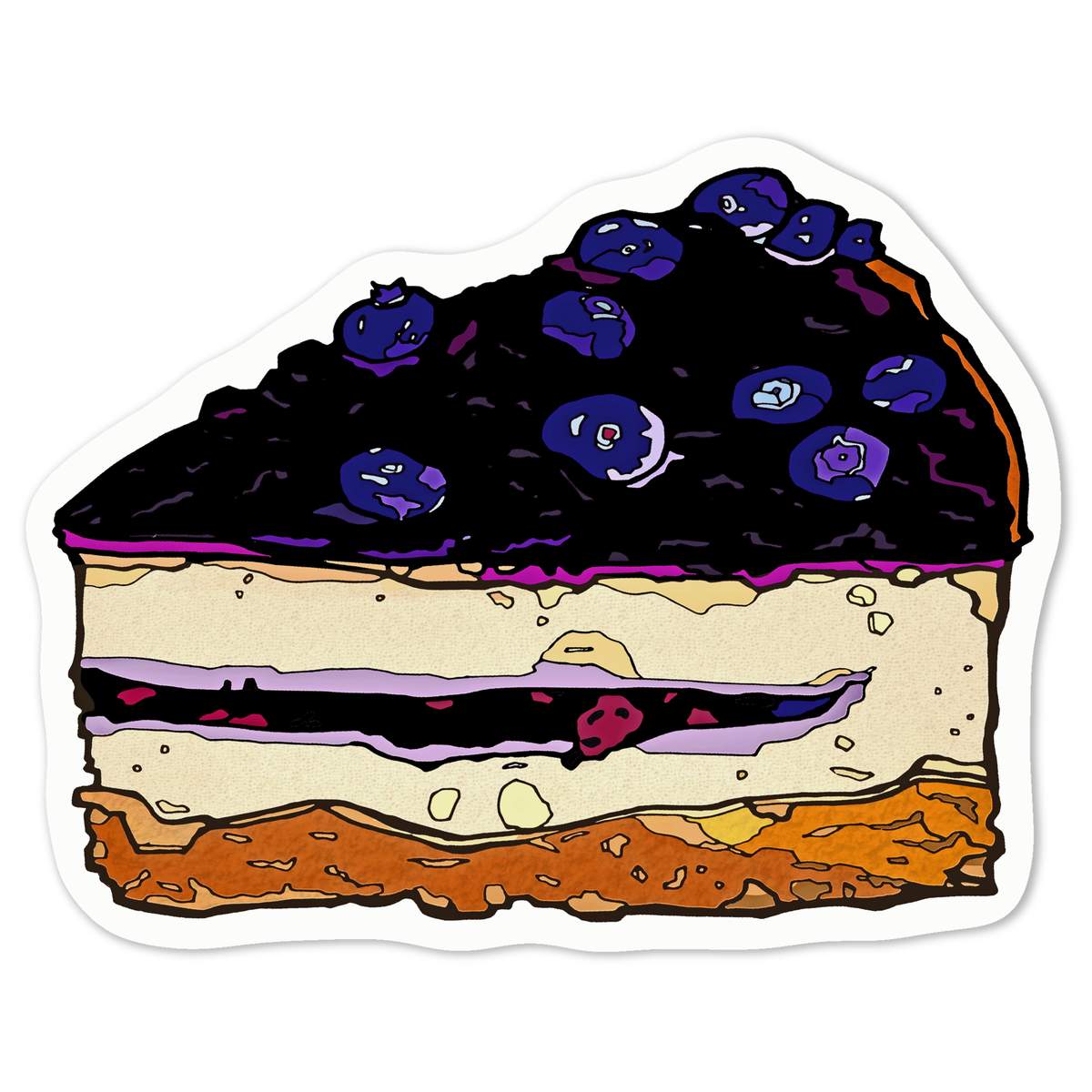 'Blueberry Cheesecake' White Premium Vinyl Decal Sticker – Waterproof, Durable & Easy to Apply - For Car Bumpers, Windows, Bins & More - Medium (100mm) (DW00036146)